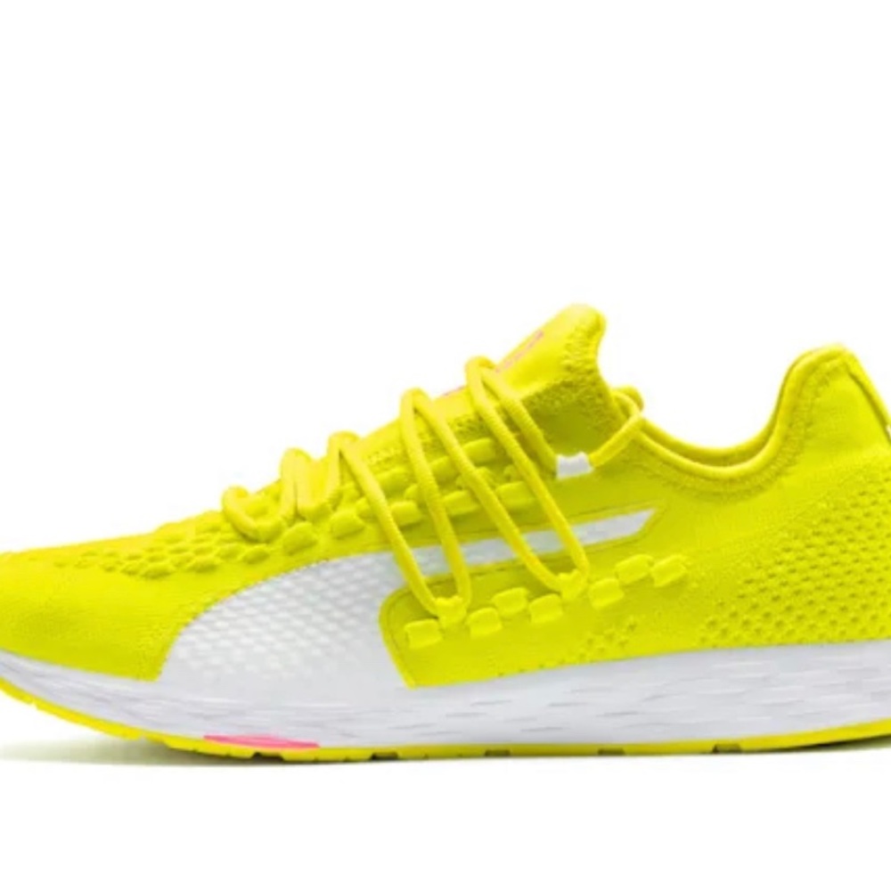 Like New Puma Speed 300 racer Neon yellow .. pink and white 8.5 in woman’s - Picture 3 of 11